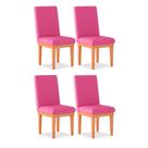 Kit 4 Cadeiras de Jantar Alice Suede Rosa