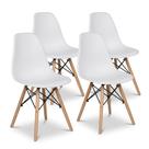 Kit 4 Cadeiras De Jantar Charles Eames Eiffel Base Madeira Kit 4 Cadeiras De Jantar Charles Eames Eiffel Base Madeira