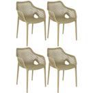 Kit 4 Cadeiras De Jantar Design Suits Com Braços
