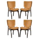 Kit 4 Cadeiras de Jantar em Madeira Irlanda Estofada Suede Terracota L79 RMI