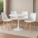 Kit 4 Cadeiras De Jantar Empório Tiffany Saarinen Base Wood