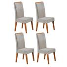 Kit 4 Cadeiras de Jantar Estofadas em Madeira Maciça Vegas Yescasa