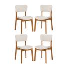 Kit 4 Cadeiras de Jantar Frame em Madeira Estofada Camurça Bege Claro N12 RMI