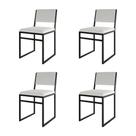 Kit 4 Cadeiras De Jantar Industrial Isa Assento material sintético Branco