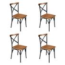 Kit 4 Cadeiras de Jantar Industrial Paris Base Alumínio - Castanho