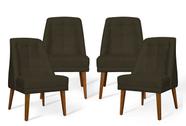 Kit 4 Cadeiras De Jantar Paris Suede Marrom - Meular Decor