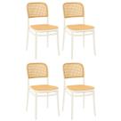Kit 4 Cadeiras de Jantar Roma para Sala e Cozinha - Branco