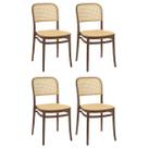 Kit 4 Cadeiras de Jantar Roma para Sala e Cozinha - Marrom