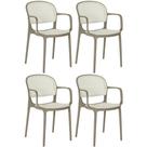 Kit 4 Cadeiras de Jantar Roma Prática com Braços para Sala e Cozinha - Branco/Cinza Escuro Kit 4 Cadeiras de Jantar Roma Prática com Braços para Sala e Cozinha - Branco/Cinza Escuro