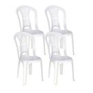 Kit 4 Cadeiras De Plástico Sem Braço Laguna Tramontina Basic Branco