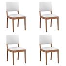 Kit 4 Cadeiras Decorativa Sala de jantar Luxo Julia Facto Branco - Mozzelar