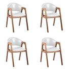 Kit 4 Cadeiras Decorativa Sala de Jantar Luxo Larissa Facto Branco - Mozzelar