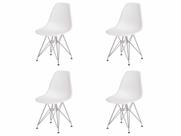 Kit 4 Cadeiras Eiffel Eames Branca Base Cromada Kit 4 Cadeiras Eiffel Eames Branca Base Cromada