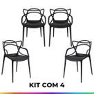 Kit 4 Cadeiras Empilhaveis Allegra Sala De Jantar Cozinha Escritório Resistente e Confortável Móveis Bonatto