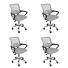 Kit 4 Cadeiras Escritorio Diretor Tela Mesh Tok 3310
