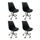 Kit 4 Cadeiras Escritório Secretária Decorativa Eames Chicago