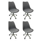 Kit 4 Cadeiras Escritório Secretária Decorativa Eames Chicago