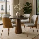 Kit 4 Cadeiras Estofada Sala de Jantar Aço Carbono Pintura Epóxi Maya Exclusiva