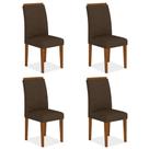 Kit 4 Cadeiras Estofadas Everest Comfort Freijó/suede Marrom - Ma