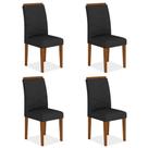 Kit 4 Cadeiras Estofadas Everest Comfort Freijó/suede Preto - Ma
