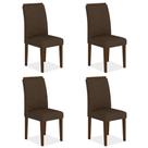 Kit 4 Cadeiras Estofadas Everest Comfort Imbuia/suede Marrom - Ma
