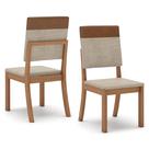 Kit 4 Cadeiras Estofadas para Mesa de Jantar Milla Plus S38 Nature Corano Caramelo Creme - Henn