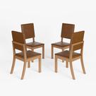 Kit 4 Cadeiras Estofadas para Mesa de Jantar Milla Plus S38 Nature Corano Caramelo - Henn