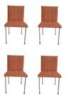 Kit 4 Cadeiras Gael Para Sala Mesa de Jantar Moderna com Base de Ferro Tecido Bouclé Premium Terracota Topii Moda Casa