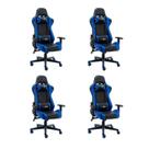Kit 4 Cadeiras Gamer Giratória em Couro One Shot