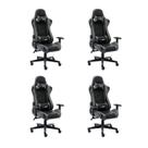 Kit 4 Cadeiras Gamer Giratória em Couro One Shot