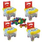 Kit 4 Cadeiras Infantil Blocos de Montar Multiblocks Cars 200 peças
