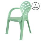 Kit 4 Cadeiras Infantil Resistente Detalhes Vazado Verde