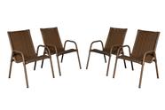 Kit 4 Cadeiras Ipanema Area externa, Jardim Junco Bronze