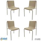 Kit 4 Cadeiras Iris Preta e Fendi - Rivatti