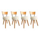 Kit 4 Cadeiras Jantar Cozinha Estofada Off-White Com Encosto Madeira Urban Kit 4 Cadeiras Jantar Cozinha Estofada Off-White Com Encosto Madeira Urban