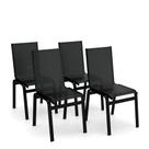 Kit 4 Cadeiras Jantar Gourmet Alumínio Preto Tela Preto
