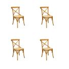 Kit 4 Cadeiras Jantar Katrina Bétula Madeira Rattan