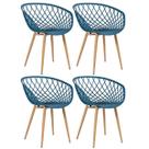 Kit 4 Cadeiras Laráz Clarice Nest de Jantar - Azul petróleo