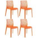 Kit 4 Cadeiras Laráz Gruvyer Design Anatômico - Laranja