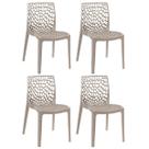 Kit 4 Cadeiras Laráz Gruvyer Design Anatômico - Nude