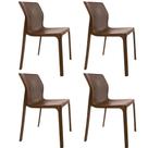 Kit 4 Cadeiras Laryssa Polipropileno Mesa Jantar Cozinha Varanda Jardim Piscina Escritório