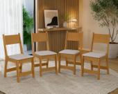 Kit 4 Cadeiras Lisboa Art para Sala de Jantar Compactas e Confortáveis