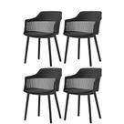 KIT 4 Cadeiras Marcela Preta Sala Cozinha Jantar Preto
