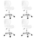 Kit 4 Cadeiras Office Eiffel Slim Ajustável Oficial Branco