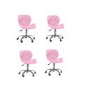 Kit 4 Cadeiras Office Eiffel Slim Ajustável Oficial Rosa
