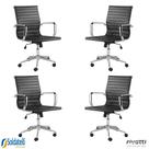 Kit 4 Cadeiras Office Sevilha PU Baixa Várias Cores - Rivatti