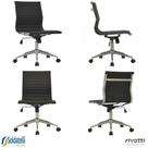 Kit 4 Cadeiras Office Sevilha PU Sem Braço Baixa Preta - Rivatti
