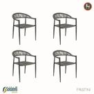 Kit 4 Cadeiras Outdoor Laguna Trancoso em Aluminio com Assento Trama Corda Náutica Várias Cores - Fratini Kit 4 Cadeiras Outdoor Laguna Trancoso em Aluminio com Assento Trama Corda Náutica Várias Cores - Fratini