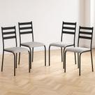 Kit 4 Cadeiras para Cozinha e Sala de Jantar 541.sli Preto/Cinza