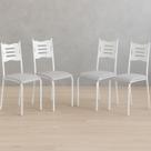 Kit 4 Cadeiras para Cozinha e Sala de Jantar 542.slp Branco/Cinza